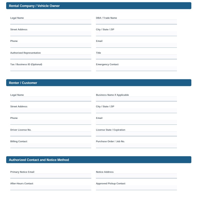 Truck Rental Agreement Template