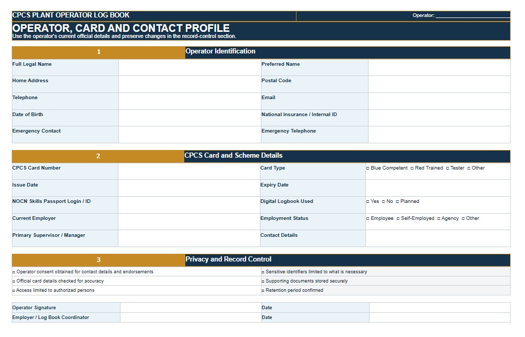 CPCS Log Book Template